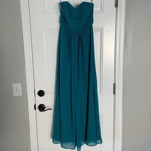 Dark Turquoise Sweetheart Bridesmaids dress from David’ Bridal